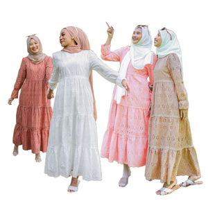Vestidos Musulmanes Tradicionales de Verano para Mujer, Estilo Dubái, Poliéster Transpirable, Ligero, de Secado Rápido, Abaya Jalabiya Indonesia OKA - Product Image 1