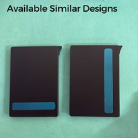 Caja de Aluminio Minimalista para Tarjetas de Crédito con Protección RFID, con Logotipo OEM Personalizado, para Hombre, con Placa Integrada