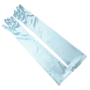 Qushine gants de mariée plus longs que le coude noir long satin gants de mariage crème solaire couverture cicatrices gants de fête