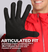 Gants de protection pour les mains noirs, coupe-vent, avec revêtement en silicone, compatibles écran tactile, pour le cyclisme, les sports d'hiver et les activités de plein air