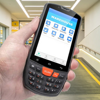 Terminal PDA Android 12/15 de 4 pouces avec lecteur de codes-barres 2D laser, 4+64 Go, pour la gestion des stocks logistique, communication Wi-Fi