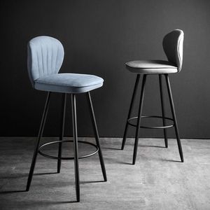 Sgabello da <span class=keywords><strong>Bar</strong></span> con Schienale in Velluto <span class=keywords><strong>e</strong></span> Gambe in Metallo Nero, Tavolo Rotondo Bianco per <span class=keywords><strong>Bar</strong></span>, Caffè <span class=keywords><strong>e</strong></span> Ristoranti, Vendita all'Ingrosso - Product Image 5