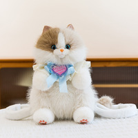 Sac à dos en peluche Ragdoll, jouet en peluche pour animaux de compagnie, nouveau, blanc, gris, noir, Ragdoll chat, sac en peluche, poupée en peluche, coussin de dessin animé