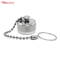Capuchon anti-poussière mâle N avec chaîne en acier inoxydable, couvercle de protection pour connecteur coaxial RF, capuchon en laiton nickelé pour connecteur N (sortie d'usine)
