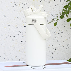 Botella de Agua Aislada para Niños de 14 oz, con Logotipo Personalizado, de Acero Inoxidable, con Tapa y Pajita, para Preescolar y Escuela - Product Image 1