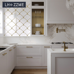 Armoire de cuisine complète de style français haut de gamme en forme de L en bois massif Armoires de cuisine prêtes à assembler - Product Image 1