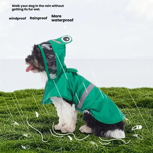 Impermeable para Perros con Diseño de Animalitos, Traje de PVC Reflectante para Mascotas con Orificio para Correa, Plegable, Cubre Todo el Cuerpo, para Perros Talla S/M/L - Product Image 1