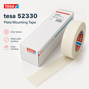 เทปติดเพลทเฟล็กโซกราฟฟิก <span class=keywords><strong>tesa</strong></span> <span class=keywords><strong>52330</strong></span> ของแท้ ขนาด 310 มม. ยาว 4.5 ม. หนา 380 ไมครอน กาวสองหน้าชนิดผ้า - Product Image 1