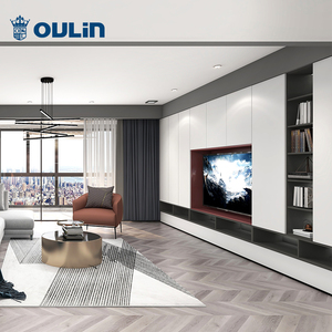 Di lusso high-gloss nero guardaroba e soggiorno mobili tv supporto <span class=keywords><strong>da</strong></span> tavolo <span class=keywords><strong>tavolino</strong></span> con porta in <span class=keywords><strong>vetro</strong></span> di personalizzazione - Product Image 1