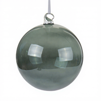 Vente en gros boule de verre transparent rouge Ornements de Noël cadeau promotionnel Boules de sapin de Noël Respectueux de l'environnement