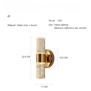 Applique murale moderne dorée <span class=keywords><strong>de</strong></span> luxe pour chambre à coucher salon escalier créatif lumière personnalisée pour <span class=keywords><strong>miroir</strong></span> <span class=keywords><strong>salle</strong></span> <span class=keywords><strong>de</strong></span> <span class=keywords><strong>bain</strong></span> <span class=keywords><strong>luminaire</strong></span> - Product Image 6