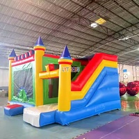 Château gonflable sur mesure avec toboggan, coloré, pour enfants, idéal pour les fêtes et la location en extérieur