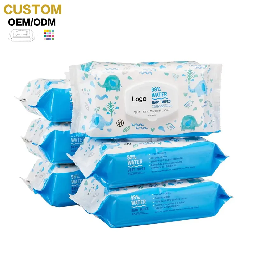 New Arrival Custom 80 Pieces biodegradable Water Organic Unscented Sensitive Baby Wet Wipes