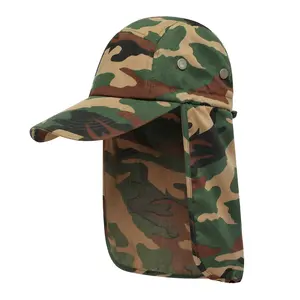 הגנה מפני שמש מתקפל דלי כובע לנשימה כיסוי נשלף מתכוונן דיג כובע שמש בייסבול כובע עם צוואר כיסוי