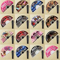 Éventail pliant de danse Kung Fu de style euro-américain, 33 cm, imprimé polyester, pour la danse américaine et espagnole, produit transfrontalier très vendu