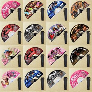 Éventail pliant de danse Kung Fu de style euro-américain, 33 cm, imprimé polyester, pour la danse américaine et espagnole, produit transfrontalier très vendu - Product Image 4