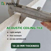 Dalles de plafond acoustiques en fibres minérales, insonorisation élevée NRC, panneaux de plafond suspendu 600x600mm, ignifuges pour écoles et bureaux
