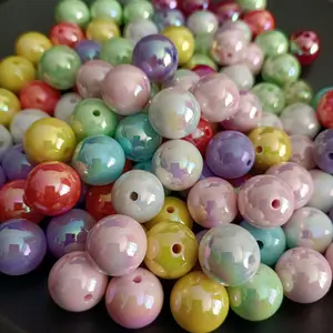 Mehrfarbige 16 mm runde Acrylperlen Großhandel Großhandelstasche Acryl-Blasenkaugummi-Gaube Gerät Perlen für Schmuckherstellung Armband