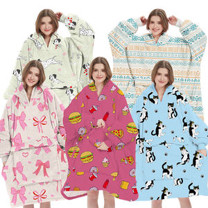 OEMバレンタインクリスマスギフト特大パーカーブランケットウェアラブルパーカースウェットシャツ毛布袖付きTvブランケット - Product Image 3