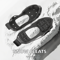 Crampons antidérapants pour la randonnée et l'escalade, semelle intermédiaire en TPE, imperméables, durables, 10 pointes, 2 pièces pour le camping