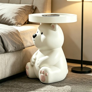 Tavolino Laterale BZY in Resina a Forma di Orso Polare, Scultura Animale Artigianale, Arredamento Moderno per la Casa, Arte, Commercio all'Ingrosso B2B, OEM - Product Image 3