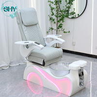Fauteuil de pédicure électrique réglable sans tuyauterie noir professionnel pour salon de beauté, style moderne