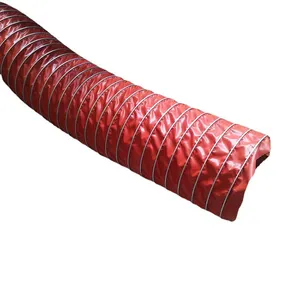 Conduit de ventilation flexible en caoutchouc de silicone Tuyau en tissu flexible en silicone renforcé par ressort en acier