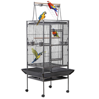 Cage à perroquet compacte pliable portable en acier inoxydable pour canaris, en stock, présentoir de vente au détail, résistante à la rouille