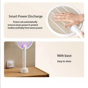 Raquette électrique anti-moustiques puissante C4 blanche |    Produits pour la maison intelligente, articles ménagers intelligents - Product Image 1