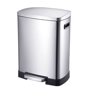 Văn Phòng Thùng Rác Bin 12L + 50L Hình Chữ Nhật Chân Bước Thép Không Gỉ Thùng Rác Có Thể - Product Image 1