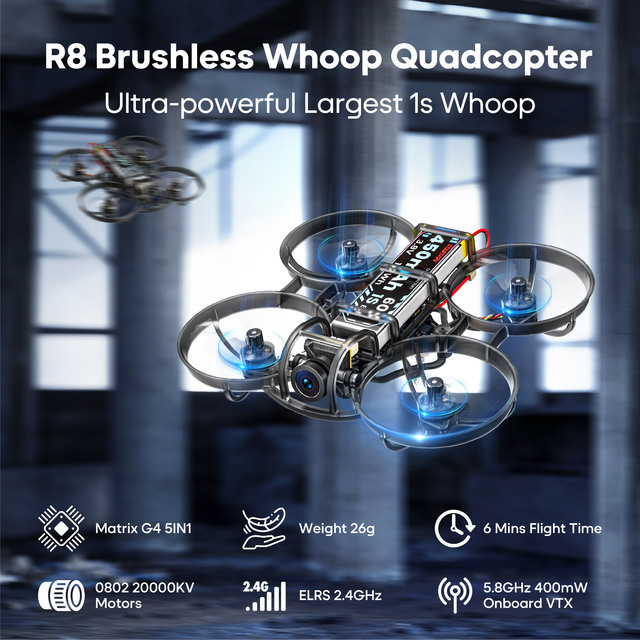 STARTFPV R8 BNF Racing Drone High-Speed Brushless Freestyle FPV Quad with ELRS & HD Camera Ready-to-Fly FPV Drone Kit