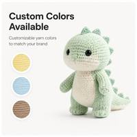 Vente en gros de jouets en peluche dinosaures personnalisés, fabrication directe d'usine, porte-clés en peluche de luxe abordables faits à la main, jouets en peluche tricotés sur mesure