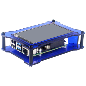 פטל פאי 4 במקרה אקרילי עבור 4 אינץ 'מסך מגע lcd תצוגת מעטפת כחול טפוני עבור פטל פאי 4 דגם b - Product Image 1