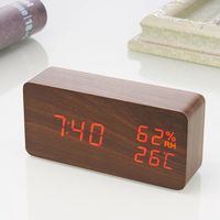 Jam Alarm Digital LED Suhu Kelembaban Elektronik Jam Alarm Desktop Multi-fungsi LED