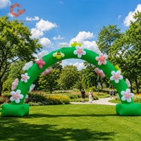 Accessoires de scène personnalisés, arche de fleurs gonflable, arche gonflable pour événements en plein air avec fleurs et abeilles