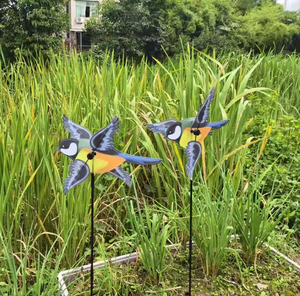 Custom Dier Vogel Speelgoed <span class=keywords><strong>Plastic</strong></span> Lucht Rotatie Tuin Ornamenten Windmolens Met Windrotator Pinwheel - Product Image 2