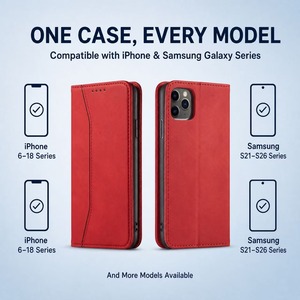 Funda Tipo Cartera para <span class=keywords><strong>iPhone</strong></span> 17 Pro Max, <span class=keywords><strong>iPhone</strong></span> 16, 15, Samsung S26, S25, 5 Colores, Estilo Ejecutivo - Product Image 4
