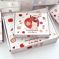 Boîte d'expédition portable imprimée Chat Ours avec gaufrage, emballage cadeau tacheté de dessins animés pour le stockage et l'expédition de cadeaux