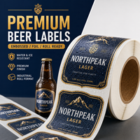 Étiquette de bouteille de bière personnalisée à prix d'usine, autocollant en vinyle résistant à l'eau pour seau à glace, 1 pièce MOQ
