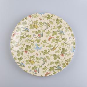 Assiette à fruits en mélamine jaune de 7,5 pouces avec motif végétal imprimé au design élégant - Product Image 5