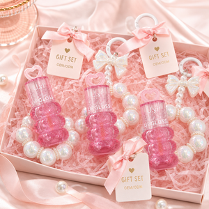 Set Regalo Mini Lucidalabbra con Portachiavi Personalizzabile OEM/ODM, Gel Rosa Trasparente Scintillante Non Appiccicoso, Accessorio Decorativo Portatile per Borsa - Product Image 5