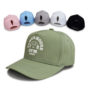 Original <b>Cap</b> Supplier Provide Custom Logo 5 Panel Baseball <b>Cap</b> for <b>Women</b> Classic Basic Printed Logo Sports <b>Cap</b> Ponytail - Product Image 2
