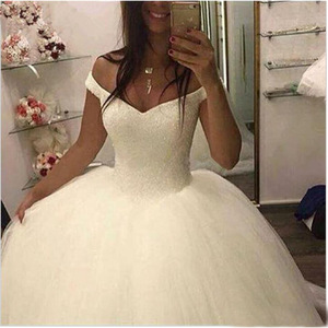 Wedding Dress Strapless Ball Gown Off <b>White</b> <b>Tulle</b> Floor Length 2025 Summer Style - Product Image 1