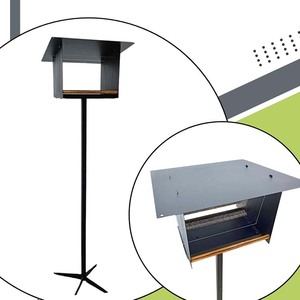 ג 'ה-mech עיצוב מודרני 30 x20 x 130 ס "מ עם לעמוד קל לנקות ארוגה חסין פחמן פלדה הטבעה מתקן מזין ציפור - Product Image 2