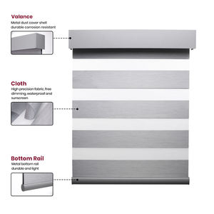 Stores horizontales intelligents, stores enrouleurs, filaires, à batterie, <span class=keywords><strong>double</strong></span> vitrage, tissu uni, occultants, fonctionnent avec Alexa, bureaux, chambres, sur mesure - Product Image 2