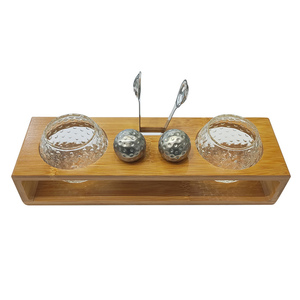 Cao cấp không pha loãng Whisky Stones Set thép không gỉ ice cubes với kẹp & 2 Old Fashioned kính bằng Gỗ Đứng - Product Image 6