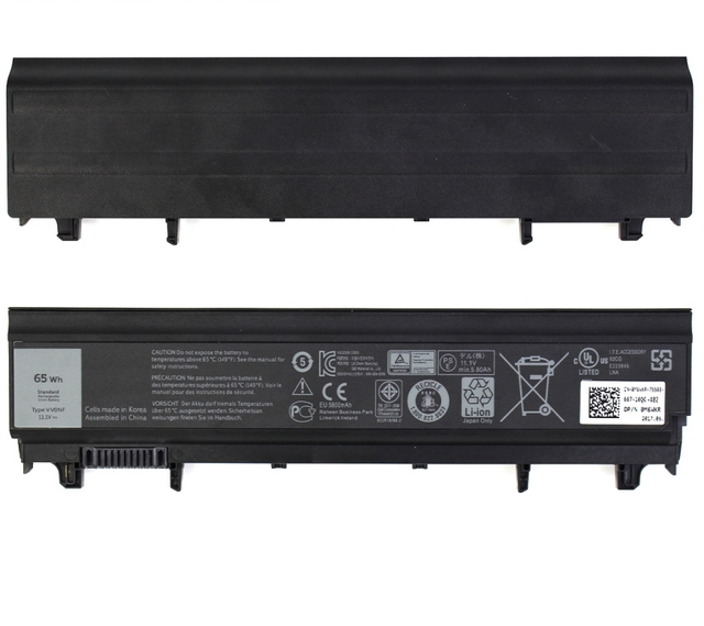 Replacement 6600mah 6 Cell Laptop Battery for N5YH9 0CXF66 0K8HC 0WGCW6 0FT69 Latitude 14 E5440 Series