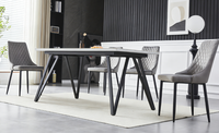 Table de salle à manger, bistrot, bar, café, hôtel, restaurant en pierre frittée, porcelaine, marbre, avec plateau carré ou rond