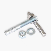 Ancre à coin en acier au carbone galvanisé M6 M8 M10 ASTM A325 A307 B7 B7M GR2 GR5 avec revêtement de zinguage jaune et bleu