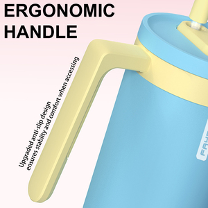 Logotipo personalizado, nuevo diseño, taza de 40oz, vaso de acero inoxidable de doble pared, taza de cerveza aislada al vacío para deportes de Metal con asa y pajita - Product Image 3